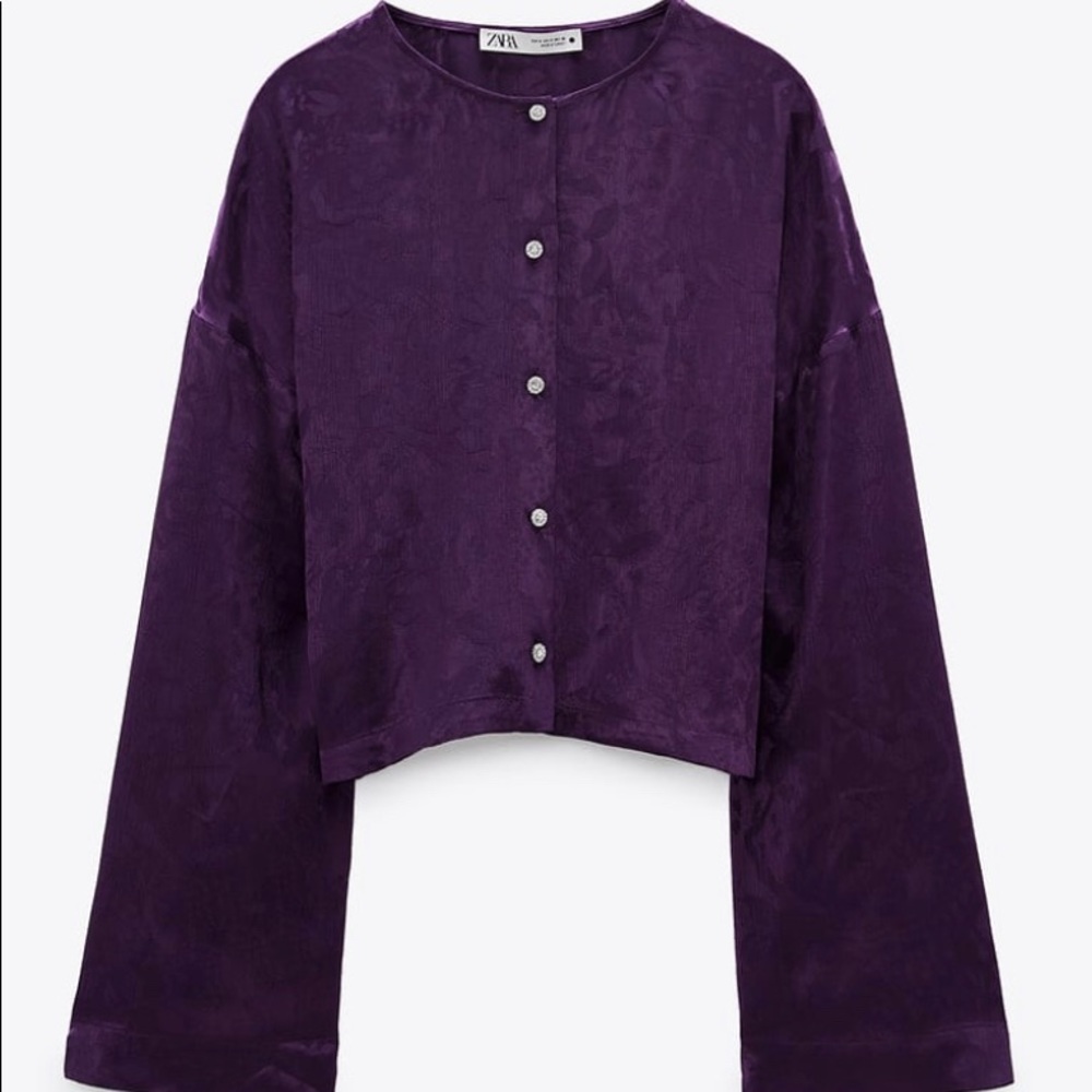 Jacquard Blouse, Purple